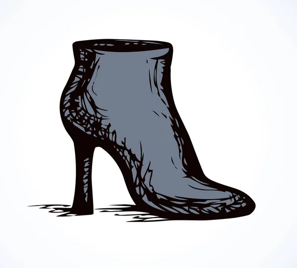 Dámská bota s podpatky. Výkres vektoru — Stockový vektor