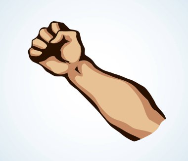 Superman 'in eli uzamış bir yumruk ile. Vektör çizimi