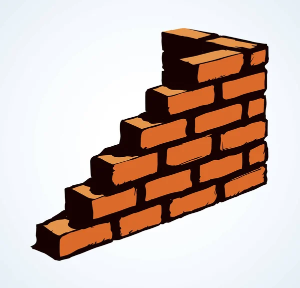 Parede de tijolo. Padrão de desenho vetorial —  Vetores de Stock