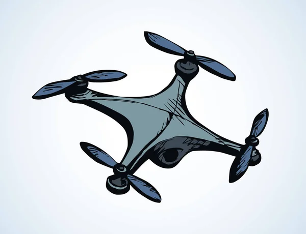 Drone en vuelo. Dibujo vectorial — Archivo Imágenes Vectoriales