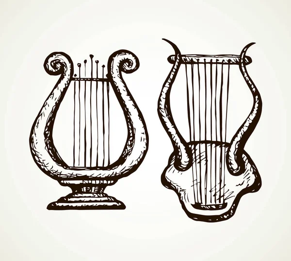 Harpe. Dessin vectoriel — Image vectorielle