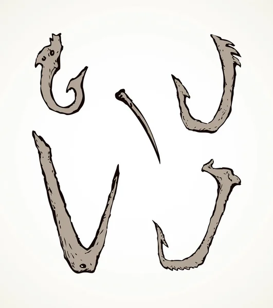 Bone Hooks. Desenho vetorial —  Vetores de Stock