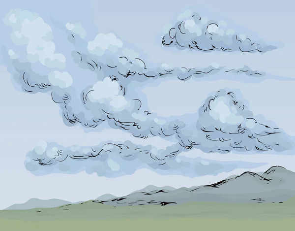 Nuages. Dessin vectoriel — Image vectorielle