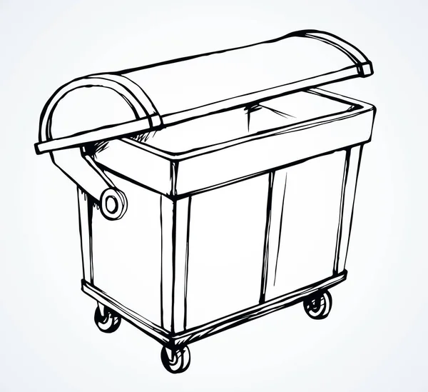 Large street trash can. Vector drawing — ストックベクタ