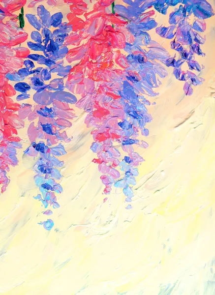 Pittura ad olio. Lupine fiori luminosi — Foto Stock