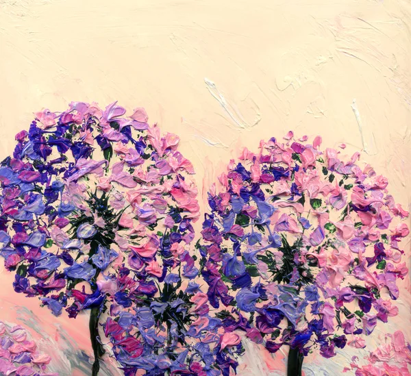 Pintura al óleo. Flores de cebolla brillante —  Fotos de Stock