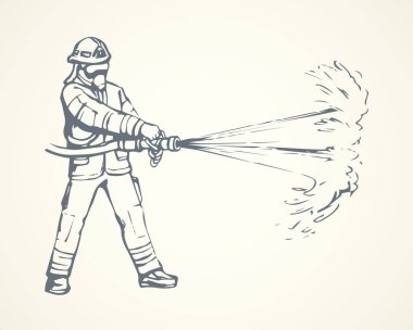 İtfaiyeci. Vektör çizim