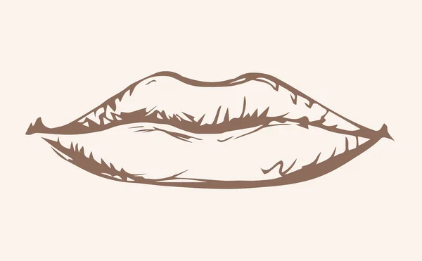 Lips. Vector drawing icon sign — Stock Vector