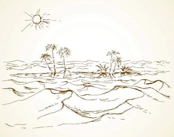 沙漠中的幻影矢量图 — 图库矢量图片