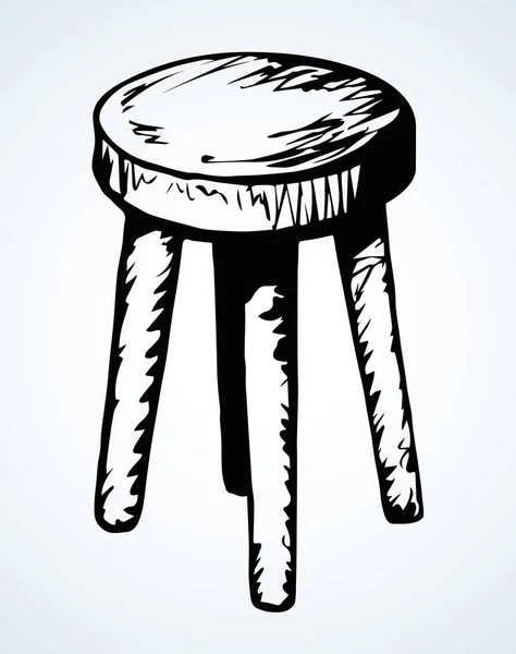 Tabouret Comedor Único Moda Palos Fondo Sala Luz Esquema Mano — Vector de stock