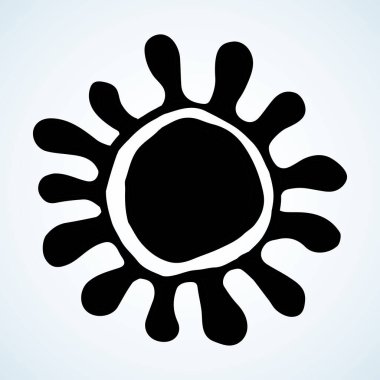 H1n1 DNA çemberi şekil tanımlama elementi. Ana hatlarıyla siyah el, küçük zika nano nefesli sağlıklı yaşam logosu konsepti çizdi. Modern sanat karikatürü vektör stili. Satır beyaz arkaplan görünümünü kapat