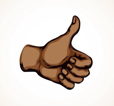 İnsan vücudu beyaz kâğıt üzerinde ilk sağ işaretleme fikrini onaylıyor. Freehand ana hatları siyah mürekkep tamam başarı medya logosu pictogram amblem rozet retro sanat doodle çizgi film vektör biçimi