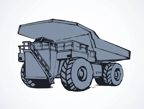 Gigante Transportador Metal Ponta Lixo Lixo Lixo Caminhão Fundo Céu — Vetor de Stock