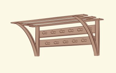 Doğal eski rustik boş ligneous yonga tahtası blok kutusu. 3D kontrol odası nesne tasarımı. Çizgi siyah mürekkep, resim simgesini retro kabartma tarzında çizmiş. Beyaz arkaplan üzerindeki metin için yakın görünüm ve boşluk