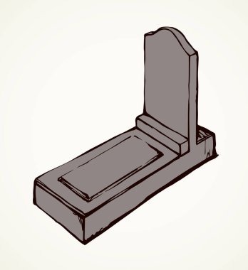 Yaşlanmış grunge mezarlığı duvar tasarımı nesne görüntüsü beyaz arka planda. Çizgiye siyah el çizilmiş ürkütücü cenaze meraklısı keder ruhu amblemi eski moda sanat karalama kalemi kağıt boşluğunda metin için