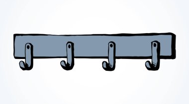 Beyaz salonun arka planında eski ahşap tahta pano dekoru. El çizimi siyah mürekkep desenli obje amblemi. Metin için uzaya retro sanat karikatür tarzı çizilmiş. Kapalı tutucu resim grafiği