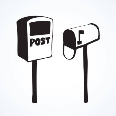 Beyaz gökyüzü arka planında Usa metalik açık fatura gelen kutusu bayrağı. Koyu siyah mürekkep çizgisi el çizimi web ortamının obje logosu amblemi sanat antika kontur yazdırma biçimi ile metin için boşluk