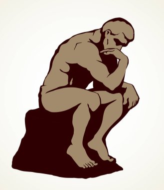 Beyaz metin alanı üzerinde klasik fransız oyma çıplak Şair. Anahat siyah mürekkep el çizilmiş logo çıplak düşünmek bellek neden retro sanatçı doodle karikatür tarzı nda sq görüntü işareti tasarım soru sormak. Yakın çekim satır görünümü