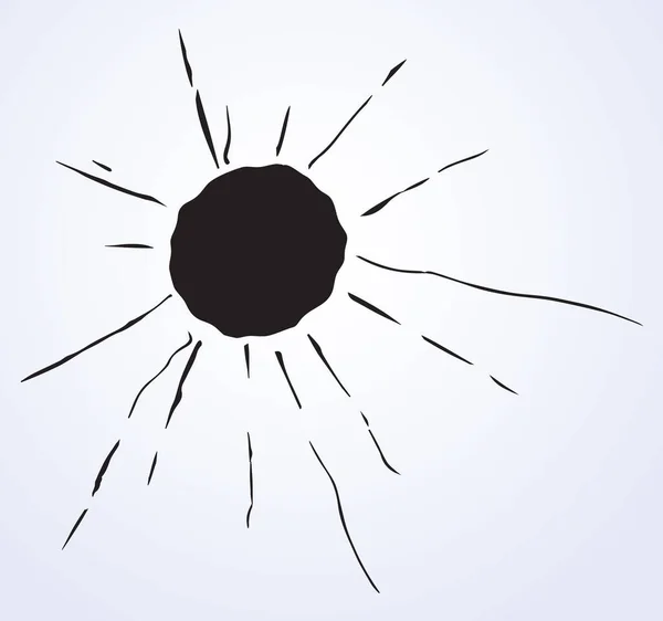 Radial Fun Boule Étincelle Forme Cosmique Éclatement Concept Vue Livre — Image vectorielle