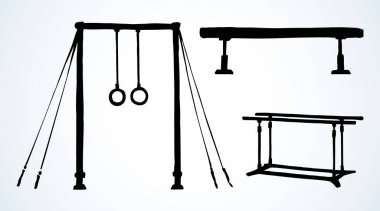 İp koçu vücut çekme aleti beyaz alanda metin için. Parlak renk çizgisi, el çizimi, kız sanatçı ağırlığı, çapraz uyumlu dans kulübü aksiyon nesnesi logosu, modern sanat karikatür tarzında resim simgesi.