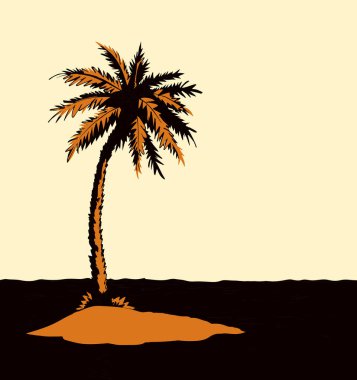 Eski yalnız umut yalnızlığı beyaz güneşli gün batımı gökyüzü yazı uzayı. Siyah el, 1 iplik çizdi ve konsept logo simgesini kaybetti. Retro sanat karalama çizgisi komik çizgi film tarzı komik gezi manzarası