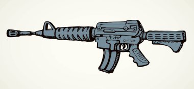 Yan bakış açısını kapat modern gangster metal taslak elementi. Beyaz metin alanı. Çizgi siyah el, eski çelik usmc nesne amblem tasarımını retro grunge sanat karalama çizim çizgi film baskı stiliyle çizdi