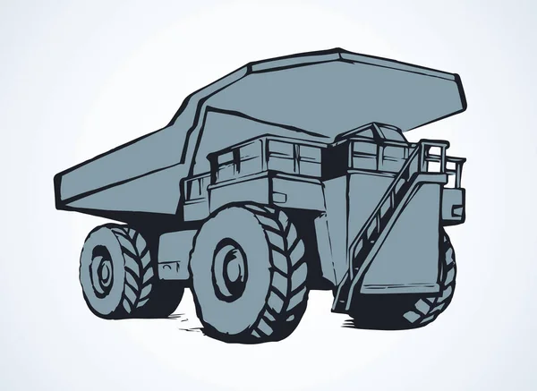 Gigante Transportador Metal Ponta Lixo Lixo Lixo Caminhão Fundo Céu — Vetor de Stock