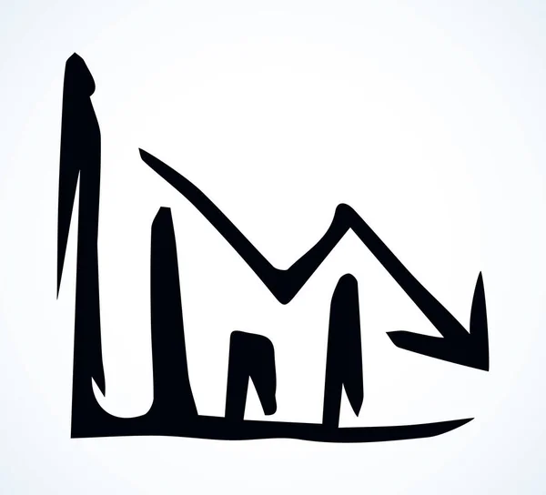 Close Abstract View Low Curve Point Simple Account Infochart Draft — Vettoriale Stock