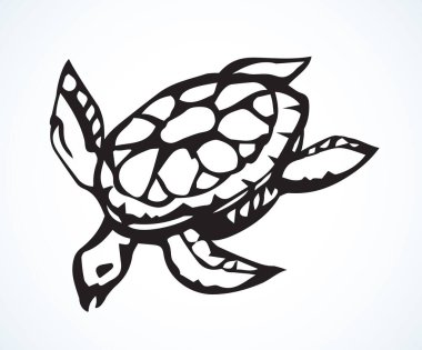 Şirin Hermanni karakter seti. Ana hatları siyah mürekkep çizilmiş Su Hayvanat Bahçesi ölçekli piktogram amblem tasarımı eğlenceli retro sanat karalama gravür baskı tarzı. Üst görünümü kapat beyaz kağıt metin arkaplanı