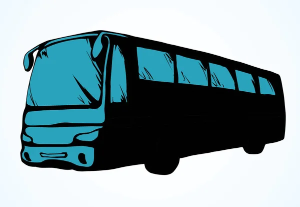 Açık Mesaj Alanı Üzerinde Büyük Boş Şehirler Arası Okul Otobüsü — Stok Vektör