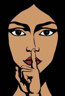 Sıradan genç erkek çocuk kol gürültüsünü kapatın. Yasak beyaz metin alanı. Kırmızı renk yakın plan 1 güzel yetişkin bayan gösteri yasağı logosu çizimi yapıyor. Retro çocuk çizgi film çizimi tarzı