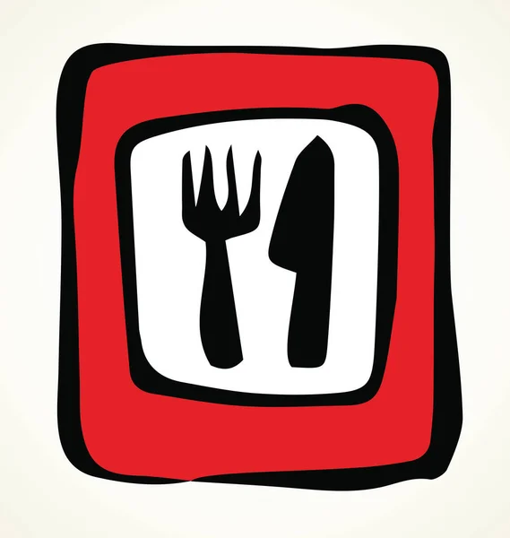 Closeup Public Diner Bar Buffet Cafeteria Route Info Plate Logo — Stock Vector