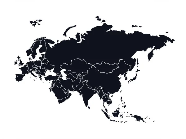 Eurasiska Distriktet Asiatiska Öarna Planerar Form Vit Bakgrund Frihand Svart — Stock vektor