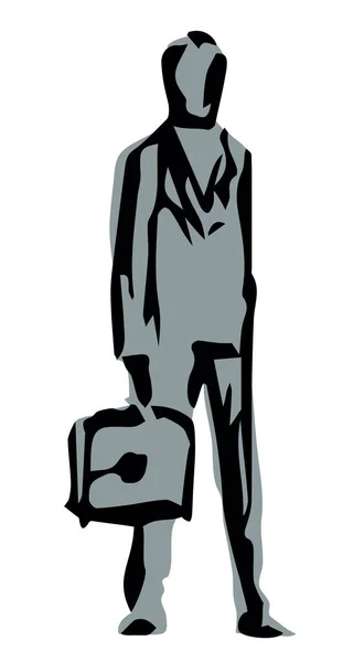 Erwachsene Beschäftigt Diplomat Service Mitglied Anzug Kerl Avatar Logo Emblem — Stockvektor