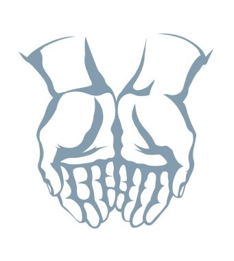 Kapalı görüş, vücut avuç içi, hayır kurumunun beyaz metin alanını jestlemesine yardımcı olur. Tanrım, konsept çizgisi logosunu göster. Siyah çizilmiş yaşlı erkek keşişe teşekkür et kat amblem tasarımı geçmişe dönük sanat eseri çizgi film stili