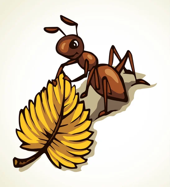 Grande Aracnídeo Escuro Formicidae Árvore Formigueiro Peste Contorno Tinta Caneta — Vetor de Stock