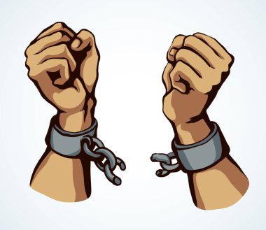 Gücü kapat isyancı insan kenetlenmesi köle yumruğu dövüşü beyaz gökyüzü metin uzayını yırt. Çizgi siyah rehine umut metal kanunu tuzak değişimi günah kazandı protesto işareti çizimini sanat çizgi filmi olarak kaydedin