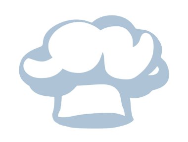 Kapalı, eski Fransız mutfağının kaputu. Siyah mürekkep kalemle çizilmiş başlık tasarımı retro sanat karalama çizgisi siluet baskı stili. Görünüm ışık kağıdının metin arkaplanını kapat