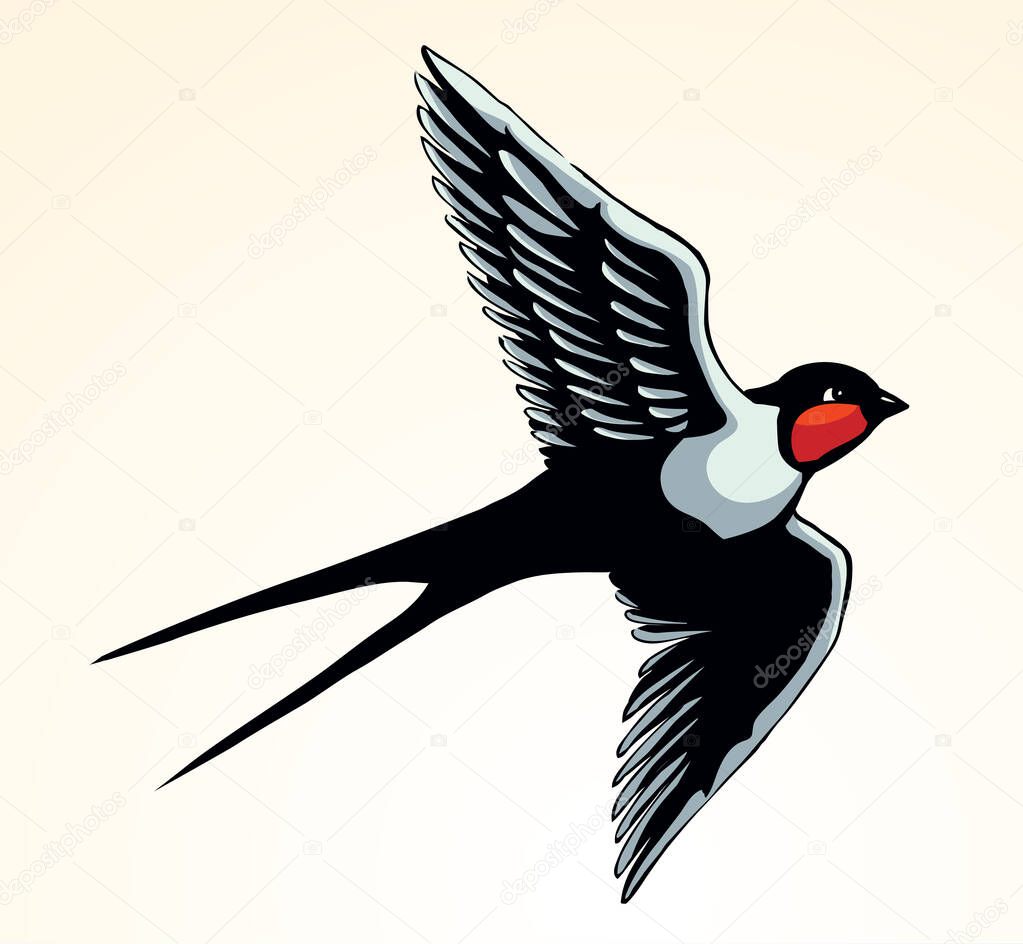 Close up view cute martlet set. Light artwork text space backdrop. Outline dark ink hand drawn picture emblem border frame decor letter greet card design. Modern artist doodle line contour print style