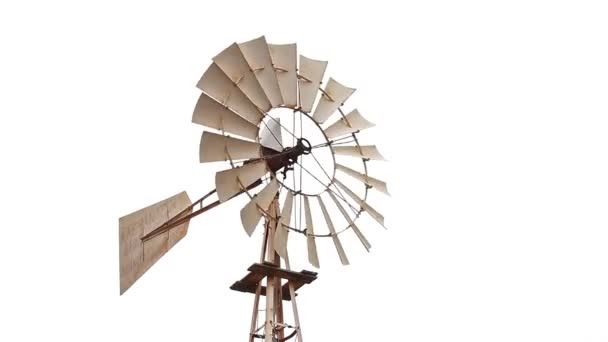 老工作风车在塞浦路斯 Protaras — 图库视频影像