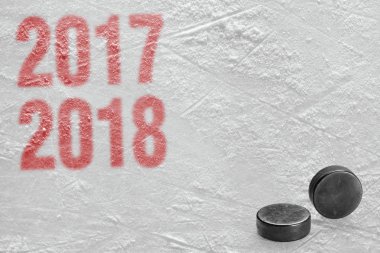 Buz hokeyi platformu contalar ile parçası. Kavramı, hokey, arka plan