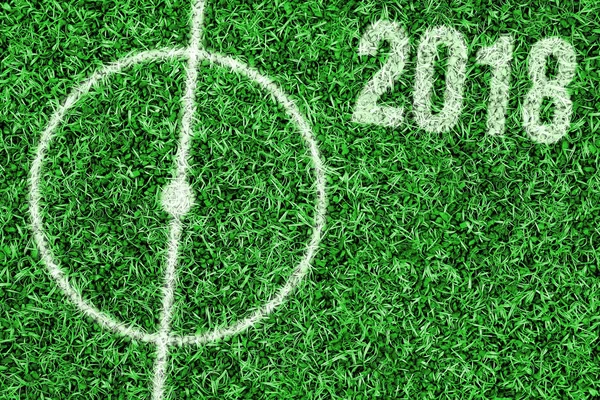 Fragment Eines Fußballfeldes Mit Markierung Konzept Hintergrund Fußball Saison — Stockfoto