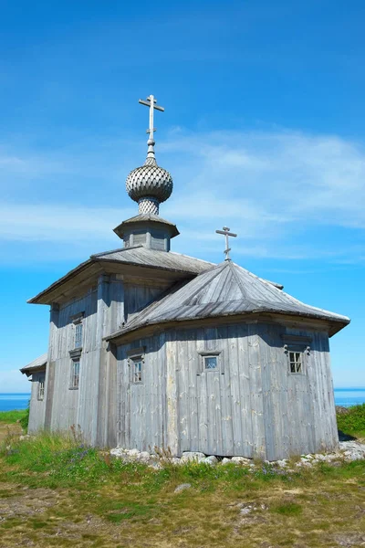 Gamla Träkyrkan Stranden Vid Vita Havet Religion Arkitektur Historia — Stockfoto