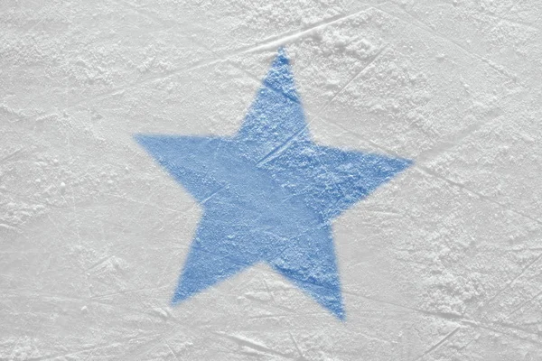 Etoile Bleue Sur Patinoire Concept Hockey Fond Signe Symbole — Photo