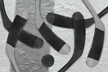 Hokey aksesuarları Ice arena üzerinde. Kavramı, hokey, duvar kağıdı