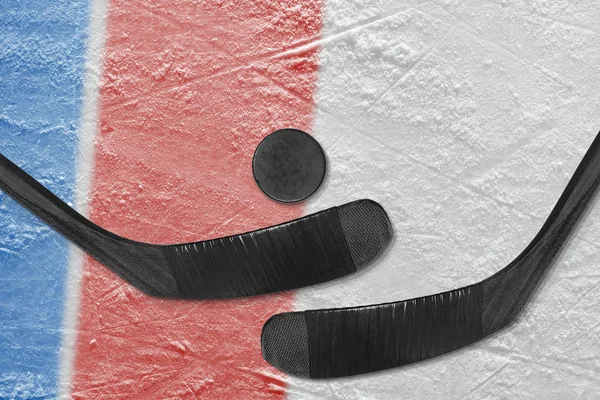 Accesorios Hockey Sobre Hielo Concepto Hockey Papel Pintado —  Fotos de Stock