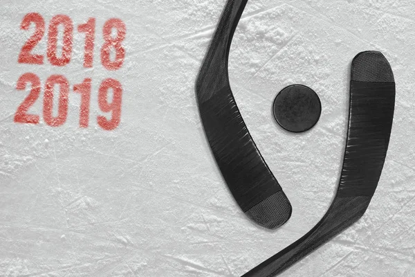 Hockey Tillbehör Ice Arena Säsongen 2018 2019 Koncept Hockey Tapeter — Stockfoto