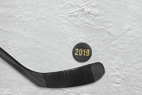 Палиця і хокей на льоду — стокове фото