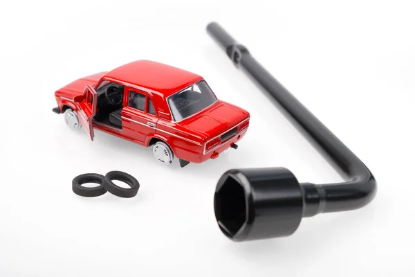 Defective Car Model Tool Kit Light Background Stock Image