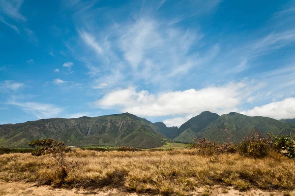 Paisagem Maui Com Céu Azul Planalto Vale Montanhas — Fotografia de Stock
